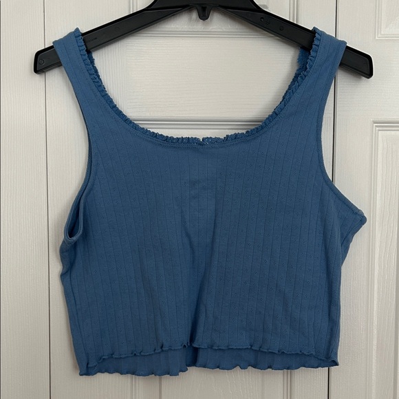 SO Blue Ribbed Tank Top - Picture 4 of 4